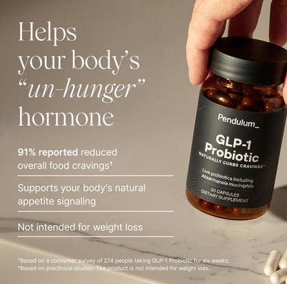 Pendulum GLP-1 Probiotic – Supports Appetite Control and Craving Management, Naturally | Improves Regularity & Gut Health with Akkermansia & Other Strains (30 Capsules) - Maple Wellness Supplements