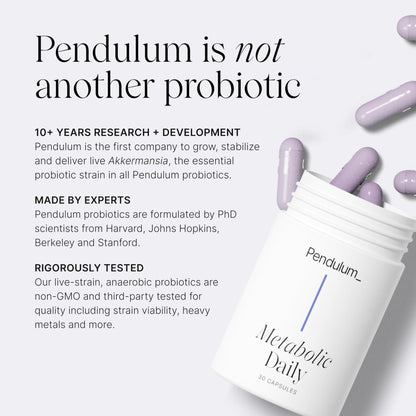 Pendulum Metabolic Daily - Multi-Strain Probiotic with Akkermansia muciniphila to Support Metabolism and Sustain Energy Levels - Maple Wellness Supplements