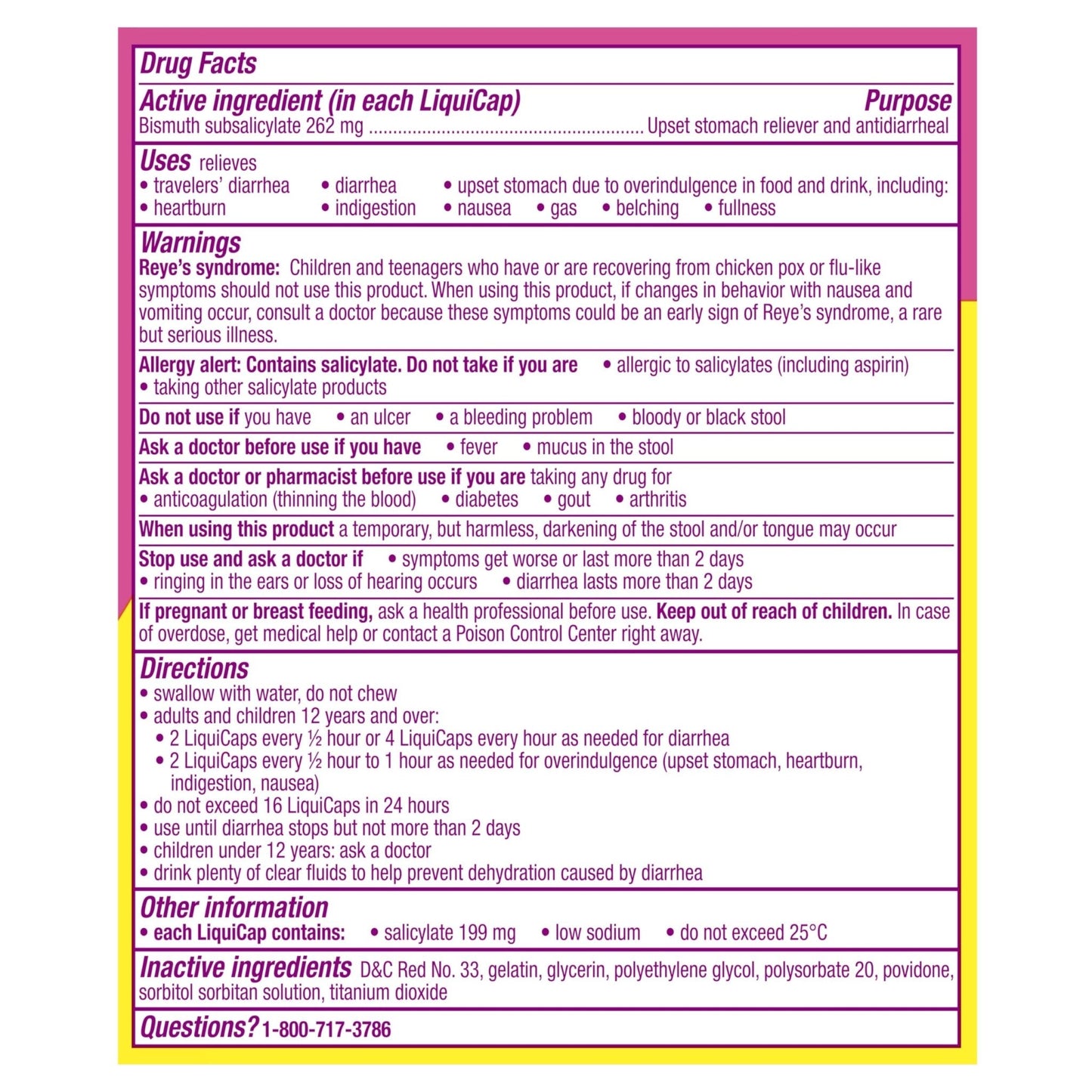 Pepto Bismol Liquicaps, Upset Stomach Relief, Nausea Relief, Heartburn Relief, Indigestion Relief, Anti Diarrhea Medication for Adults - 5 Symptom Fast Relief, No Flavor, 48 ct - Maple Wellness Supplements