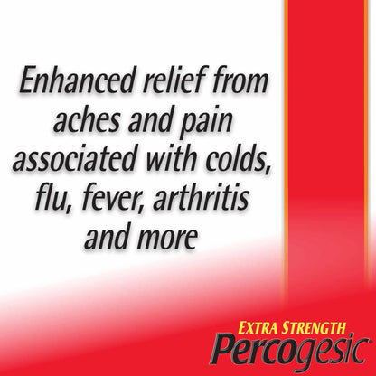 Percogesic Extra Strength Acetaminophen & Diphenhydramine Pain Relief, Fast-Acting Aspirin-Free Fever Reducer & Antihistamine, 60 Count - Maple Wellness Supplements