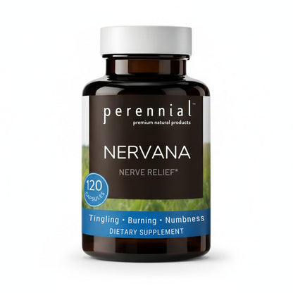 Perennial Nervana – Herbal Nerve Support for Tingling, Burning & Numbness Relief – Promotes Calm Focus & Stress Resilience – Non-Drowsy Mood Balance – 120ct* - Maple Wellness Supplements