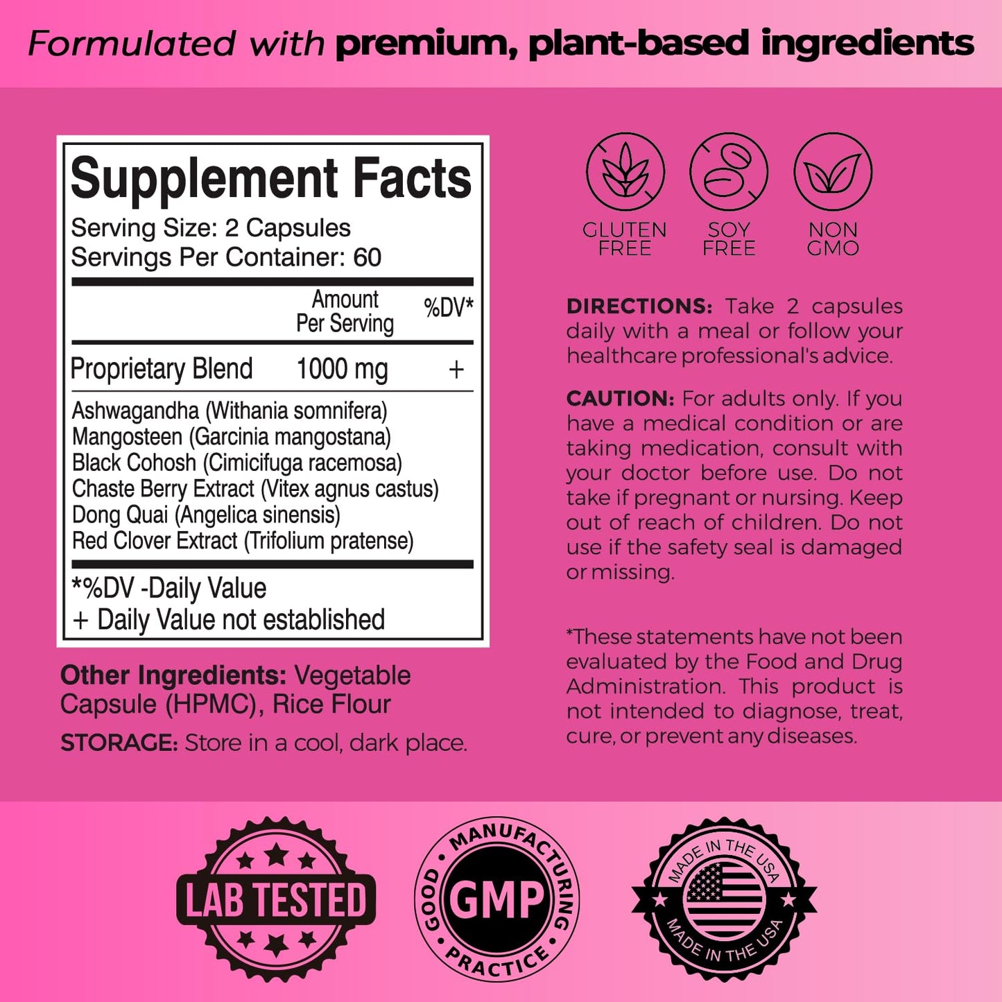 Perimenopause & Menopause Support Supplement for Women – Multi‑Symptom Relief with Black Cohosh & Red Clover Isoflavones | Ashwagandha Adaptogen & Herbal Blend | Hormone Balance Support | 120 Capsules - Maple Wellness Supplements