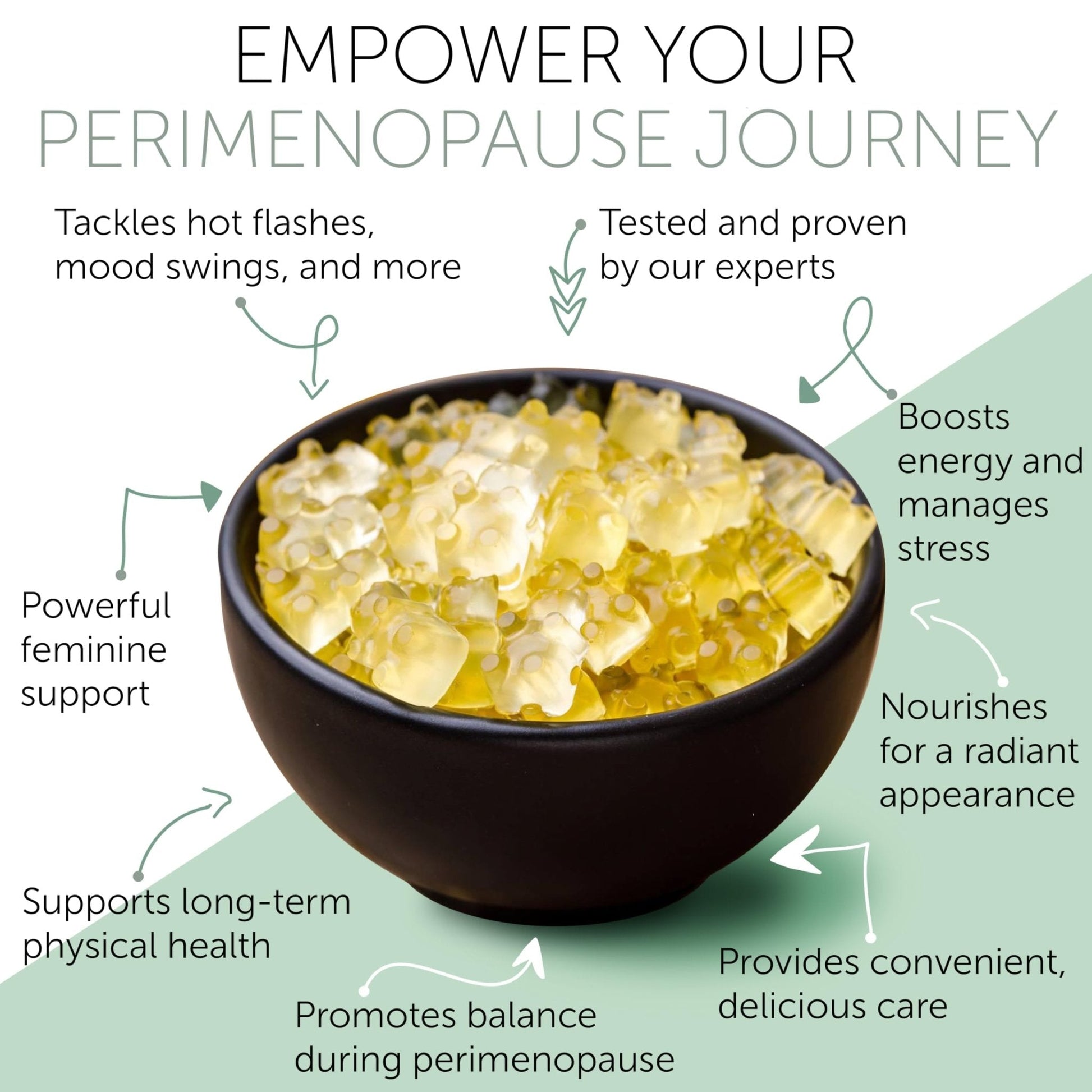 Perimenopause Supplements Women | Premenopausal Gummy Vitamins | Relief for Hormonal Balance & Mood Swings | Supports Menstrual Cycle Regulation | 60 Vegan Gummies - Maple Wellness Supplements