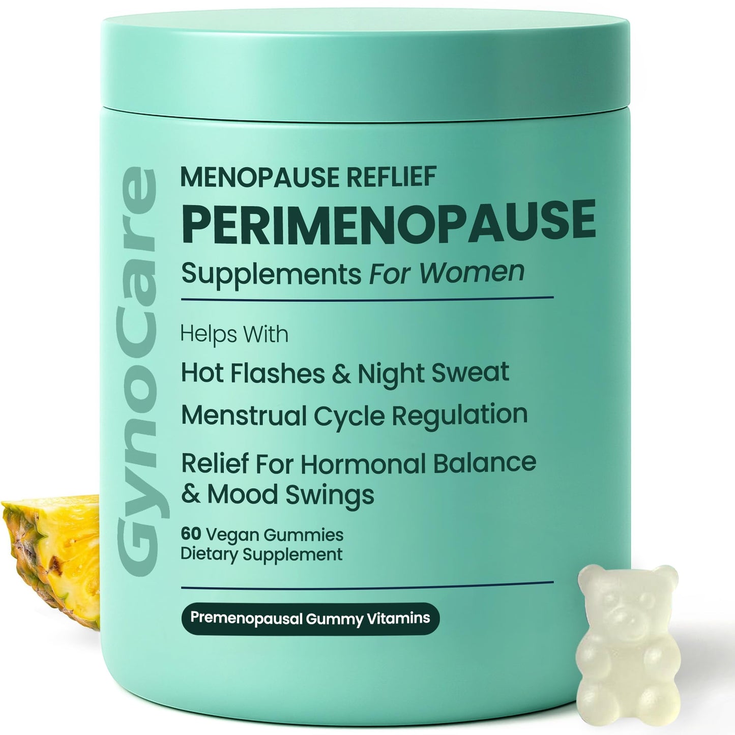 Perimenopause Supplements Women | Premenopausal Gummy Vitamins | Relief for Hormonal Balance & Mood Swings | Supports Menstrual Cycle Regulation | 60 Vegan Gummies - Maple Wellness Supplements