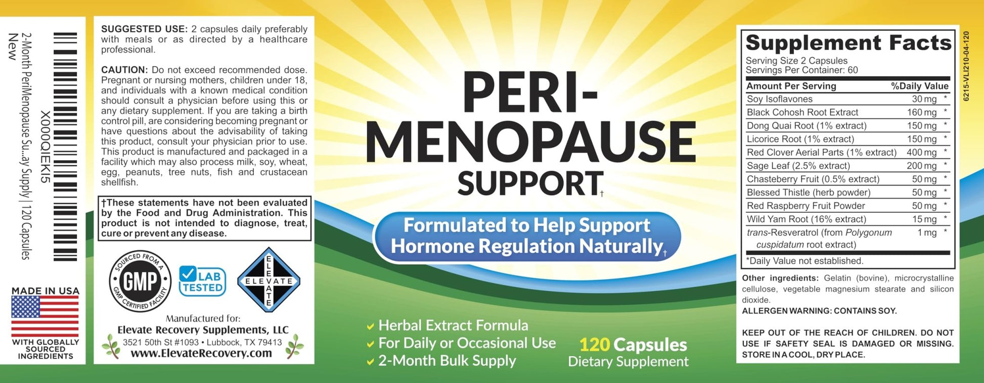 Perimenopause Support (2-Month) Supplement Blend | Women's Health & Hormone Support with 11 Herbs & Extracts | Female Hormonal Balance Supplements | 60-Day Bulk Supply | 120 Capsules - Maple Wellness Supplements