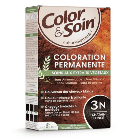 Permanent hair dye 3N dark chestnut Color&Soin LES 3 CHENES - Maple Wellness Supplements