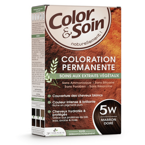 Permanent hair dye 5W golden brown Color&Soin LES 3 CHENES - Maple Wellness Supplements