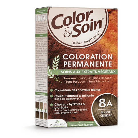 Permanent hair dye 8A ash blond Color&Soin LES 3 CHENES - Maple Wellness Supplements