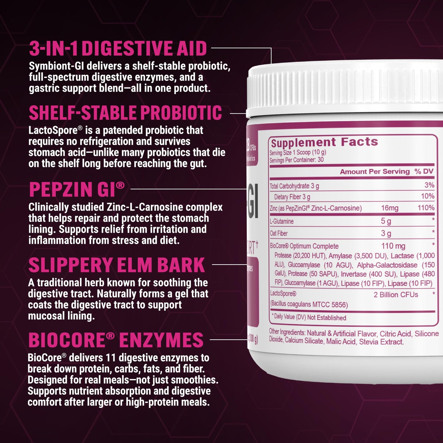 PEScience Complete-GI Gut Health Powder, Probiotics for Women and Men, Digestive Enzymes, Prebiotic Fiber, L-Glutamine - Maple Wellness Supplements