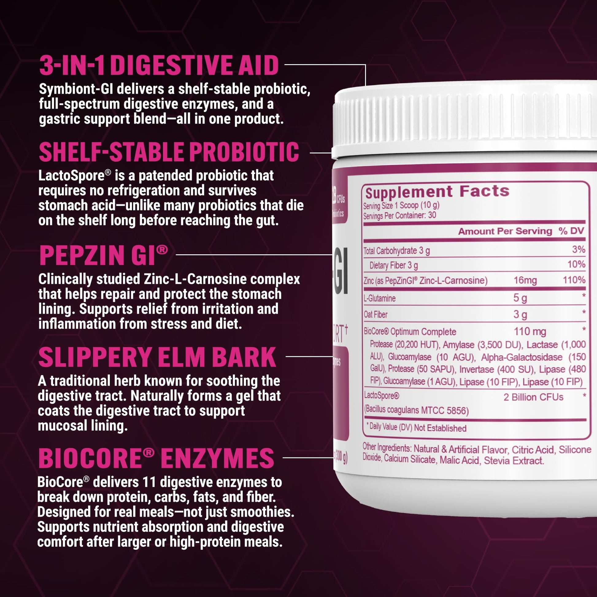 PEScience Complete-GI Gut Health Powder, Probiotics for Women and Men, Digestive Enzymes, Prebiotic Fiber, L-Glutamine - Maple Wellness Supplements
