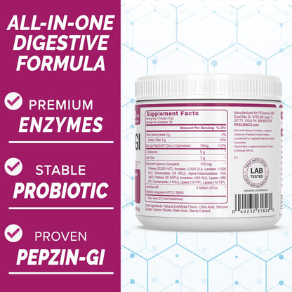 PEScience Complete-GI Gut Health Powder, Probiotics for Women and Men, Digestive Enzymes, Prebiotic Fiber, L-Glutamine - Maple Wellness Supplements