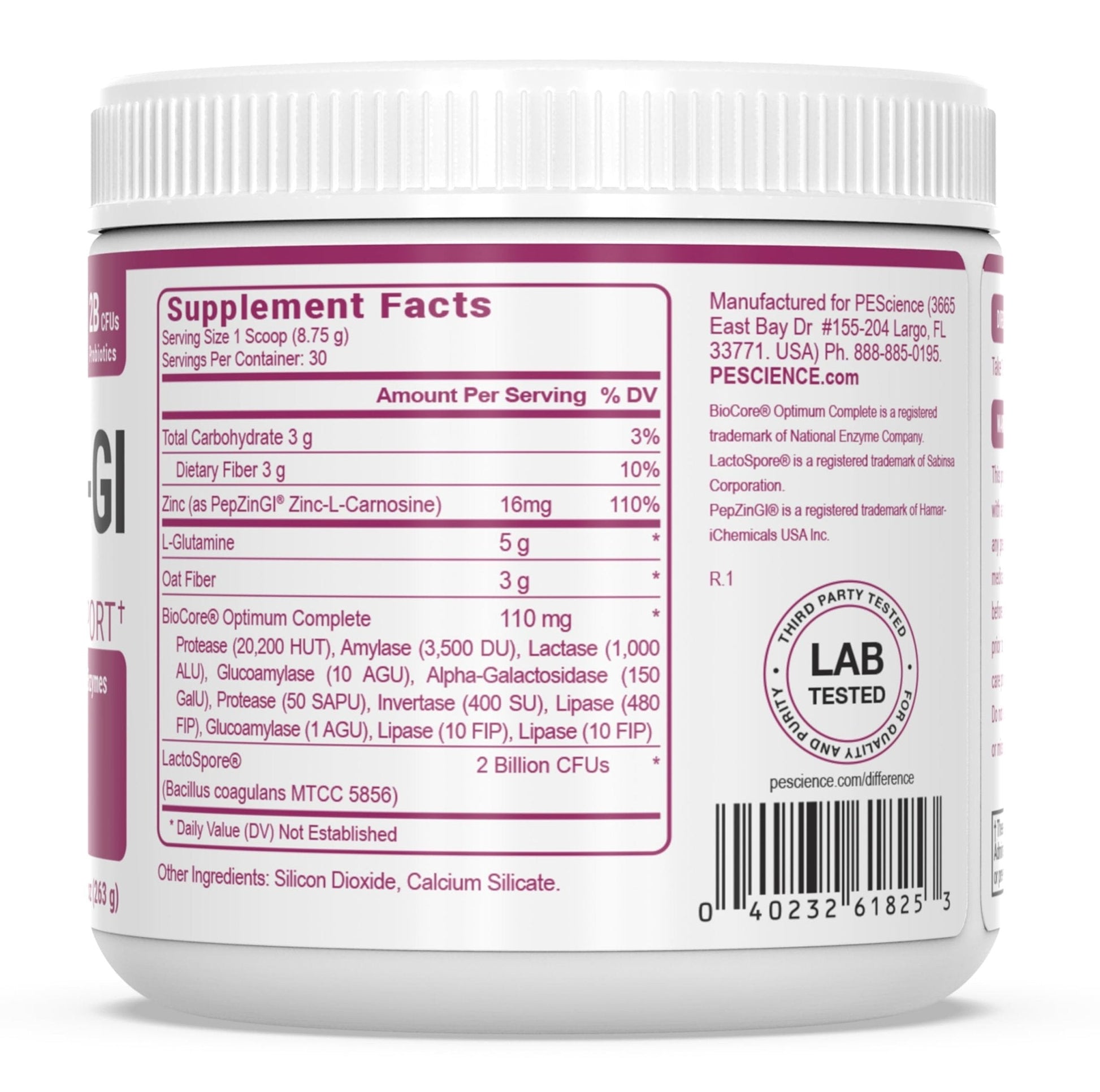 PEScience Complete-GI Gut Health Powder, Probiotics for Women and Men, Digestive Enzymes, Prebiotic Fiber, L-Glutamine - Maple Wellness Supplements