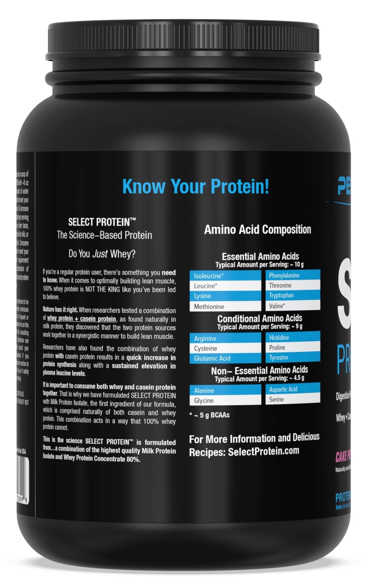 PEScience Select Low Carb Protein Powder, Cake Pop, 27 Serving, Keto Friendly - Maple Wellness Supplements