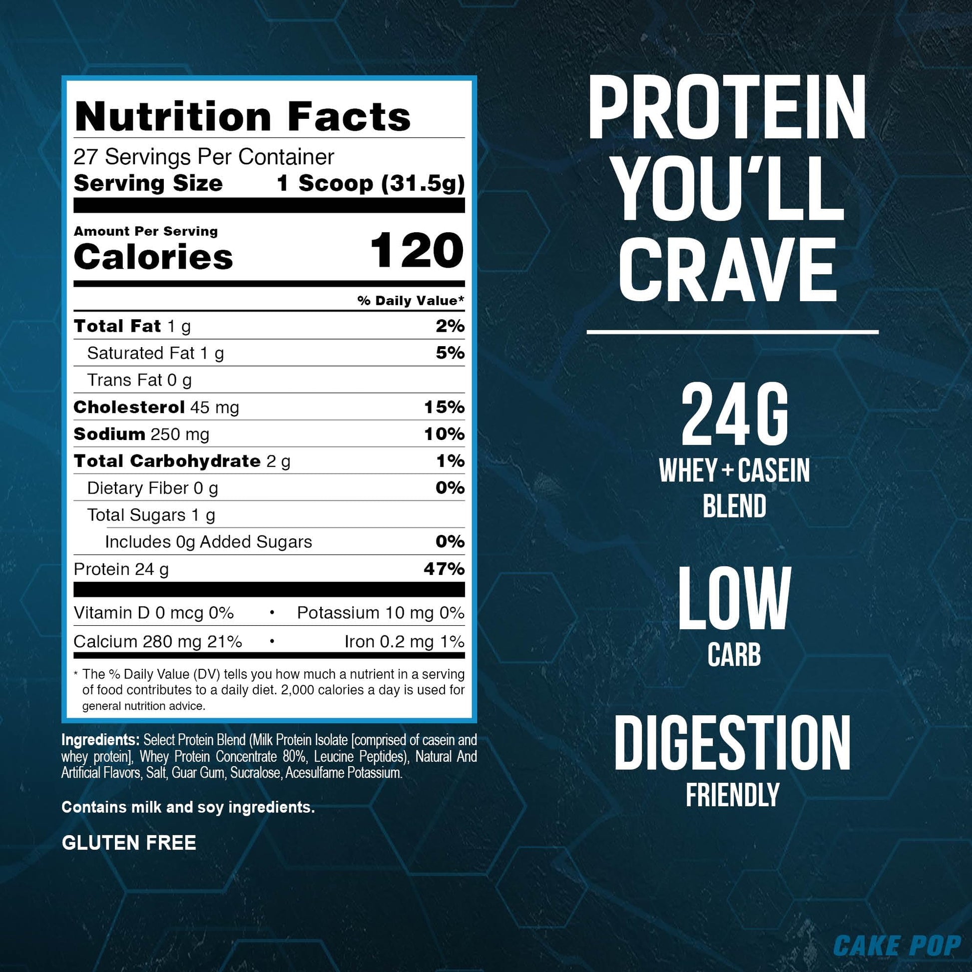 PEScience Select Low Carb Protein Powder, Cake Pop, 27 Serving, Keto Friendly - Maple Wellness Supplements