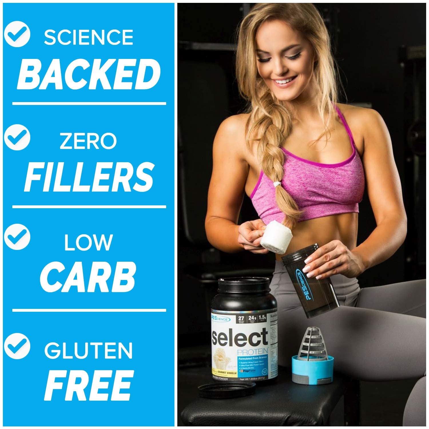 PEScience Select Low Carb Protein Powder, Cake Pop, 27 Serving, Keto Friendly - Maple Wellness Supplements