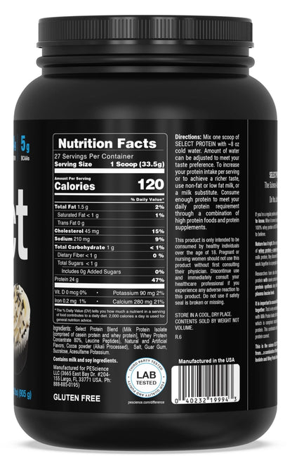 PEScience Select Low Carb Protein Powder, Chocolate Cupcake, 27 Serving, Keto - Maple Wellness Supplements