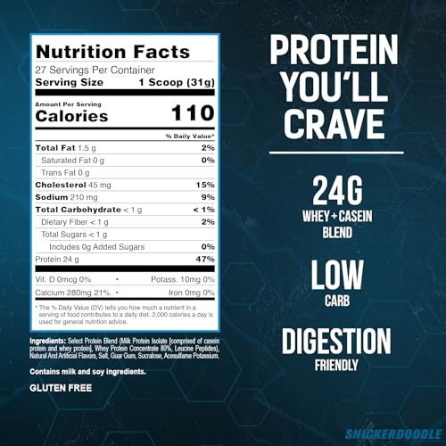 PEScience Select Low Carb Protein Powder, Snickerdoodle, 27 Serving, Keto Friendly - Maple Wellness Supplements
