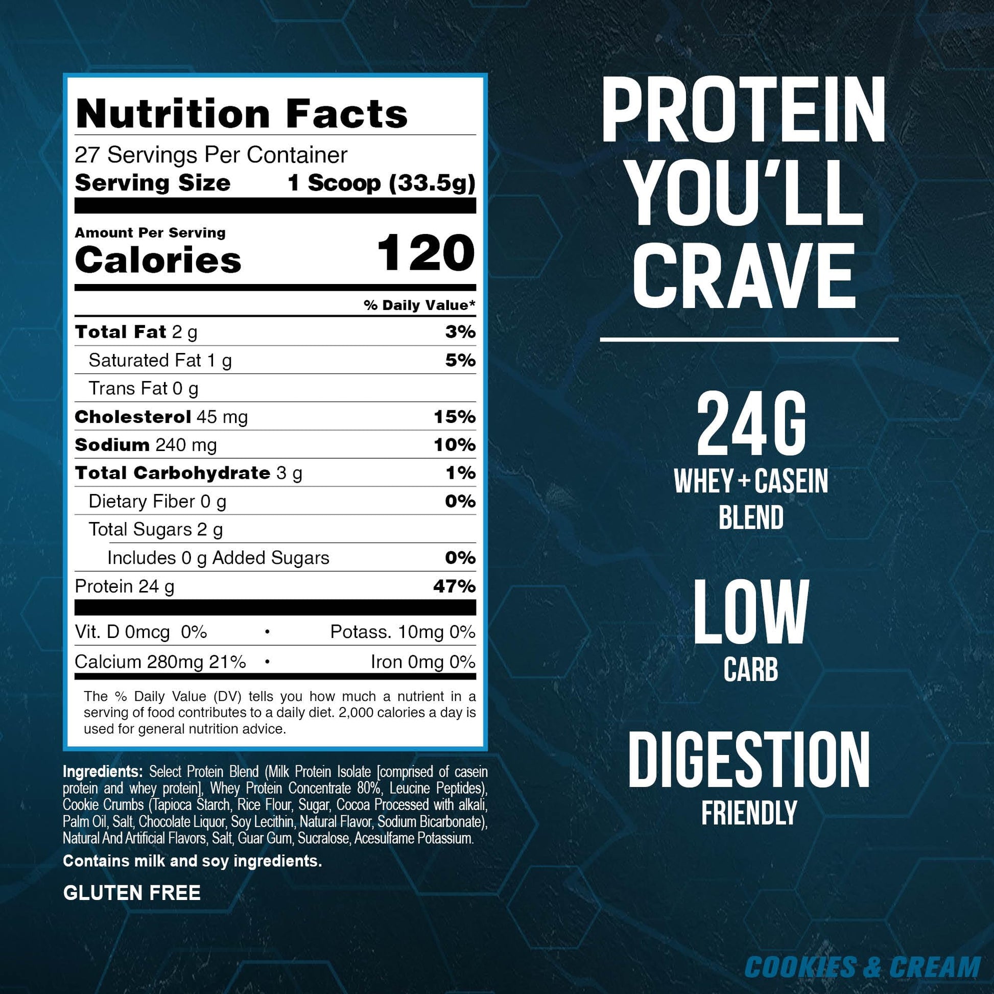PEScience Select Protein, Cookies and Cream, 27 Serving, Premium Whey and Casein - Maple Wellness Supplements