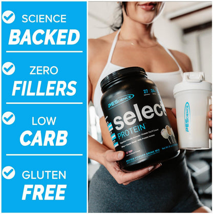 PEScience Select Protein Powder, Whey and Casein Blend, Lean Protein Powder for Women and Men, Low Calorie, Low Carb, Keto Friendly, Gluten Free, Gourmet Vanilla - 27 Servings - Maple Wellness Supplements
