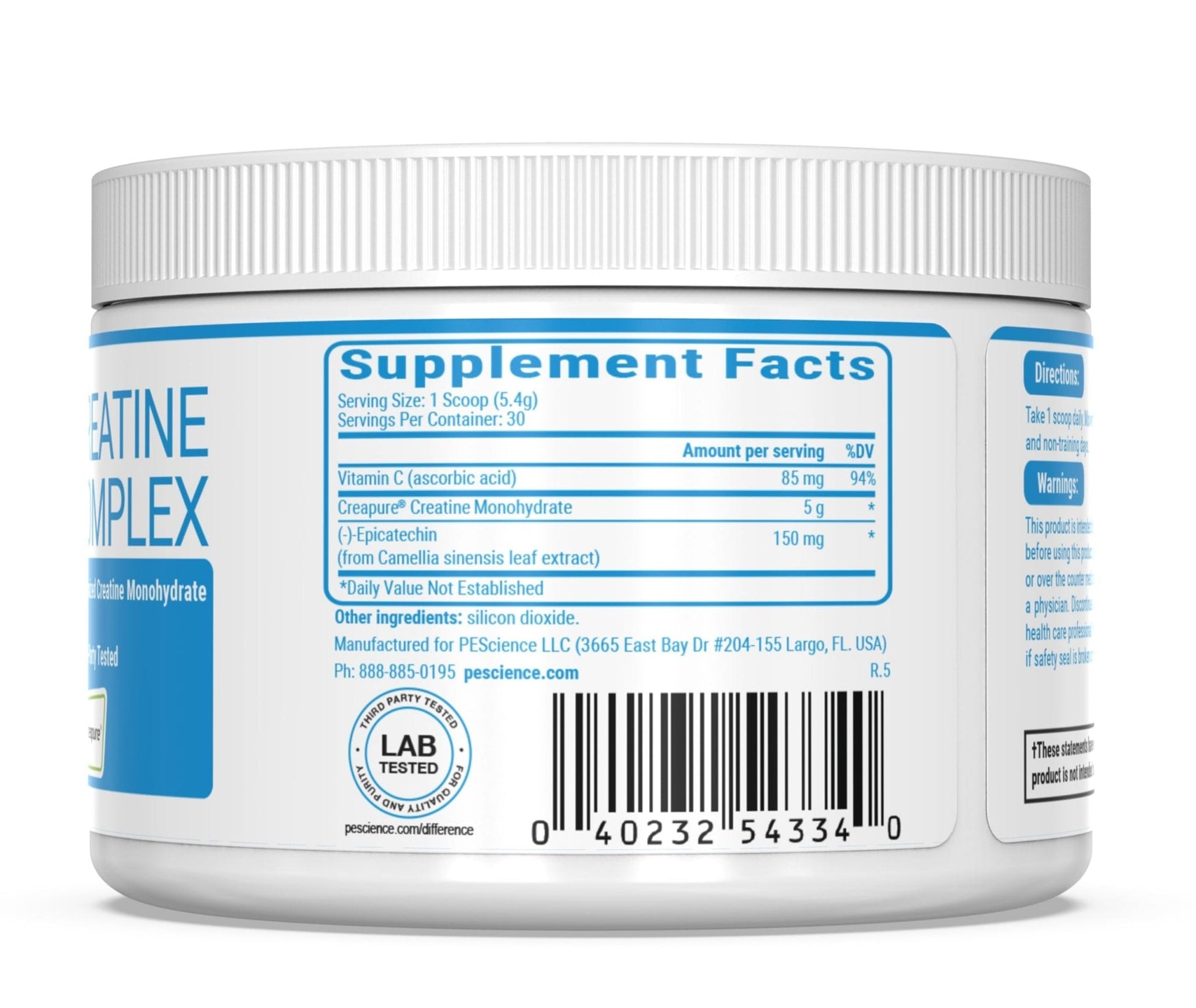 PEScience TruCreatine+ Creatine Monohydrate Powder Plus Epicatechin, Micronized Creapure Creatine for Women & Men, Supports Muscle Growth, Strength & Recovery, Cognition, 30 Servings, Unflavored - Maple Wellness Supplements