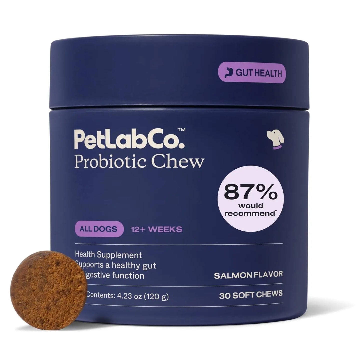 PetLab Co. Probiotics for Dogs, Support Gut Health, Occasional Diarrhea, Digestive Health & Seasonal Allergies - Salmon Flavor - Packaging May Vary - 30 Soft Chews - Maple Wellness Supplements