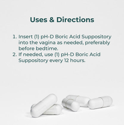 pH-D Feminine Health Support - 600 mg Boric Acid Suppositories - Woman Owned - for Vaginal Odor Use - 36 Count - Maple Wellness Supplements