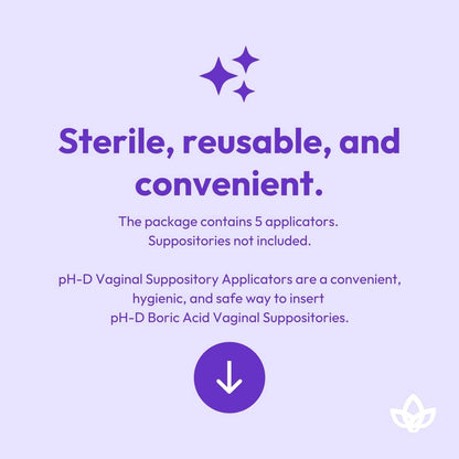 pH-D Feminine Health - Vaginal Suppository Applicators, Ideal for Boric Acid Suppositories, Reusable, Fits Most Vaginal Suppositories, Made in The USA - 5 Count… - Maple Wellness Supplements