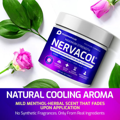 Pharmapulse Neuropathy Nerve Therapy & Relief Cream - Maximum Strength Relief Cream for Foot, Hands, Legs, Toes Includes Alpha Lipoic Acid, Arnica, Vitamin B6, Aloe Vera, MSM - Effective Soothing 4oz - Maple Wellness Supplements