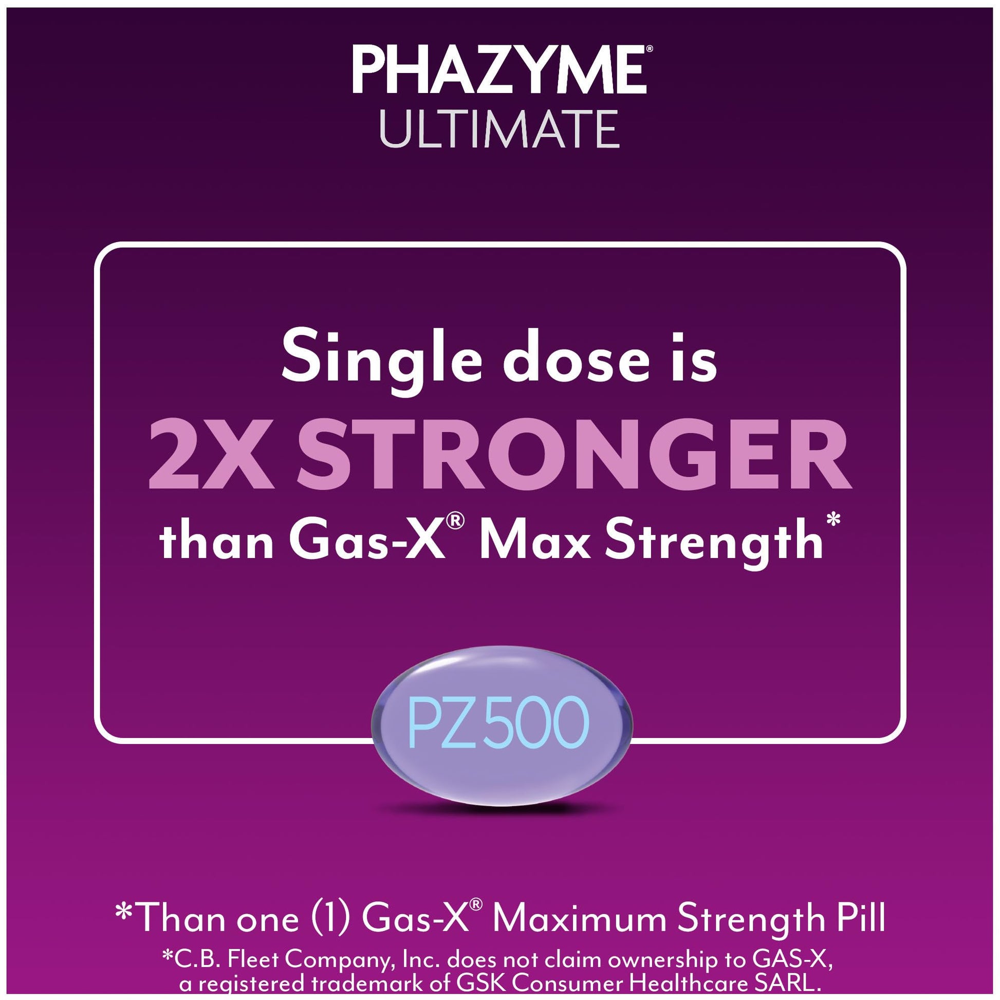 Phazyme Ultimate Strength Anti-Gas 500 mg Simethicone Gas Relief for Adults, Fast Gels Quickly Ease Bloating, Pressure and Discomfort, 20 Count - Maple Wellness Supplements