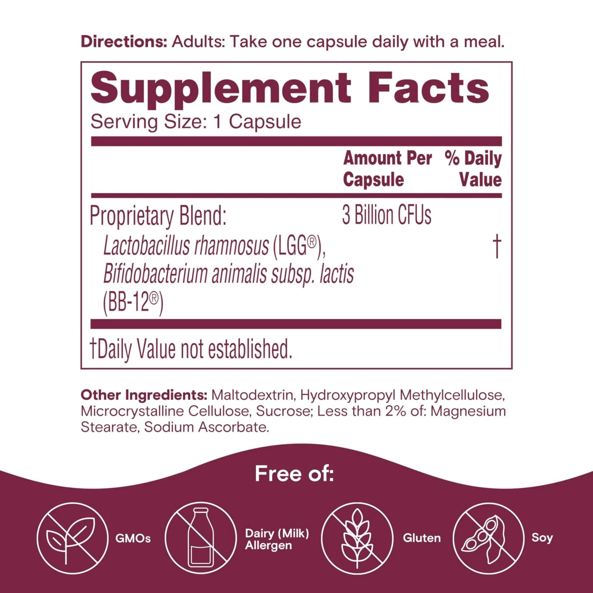 Phillips' Colon Health Daily Probiotic Capsules, 4-in-1 Symptom Defense to help defend against Occasional Gas, Bloating, Constipation, and Diarrhea, Daily Supplement, 60 Count - Maple Wellness Supplements
