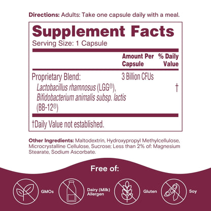 Phillips' Colon Health Daily Probiotic Capsules, 4-in-1 Symptom Defense to help defend against Occasional Gas, Bloating, Constipation, and Diarrhea, Daily Supplement, 60 Count - Maple Wellness Supplements