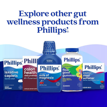Phillips' Colon Health Daily Probiotic Capsules, 4-in-1 Symptom Defense to help defend against Occasional Gas, Bloating, Constipation, and Diarrhea, Daily Supplement, 60 Count - Maple Wellness Supplements