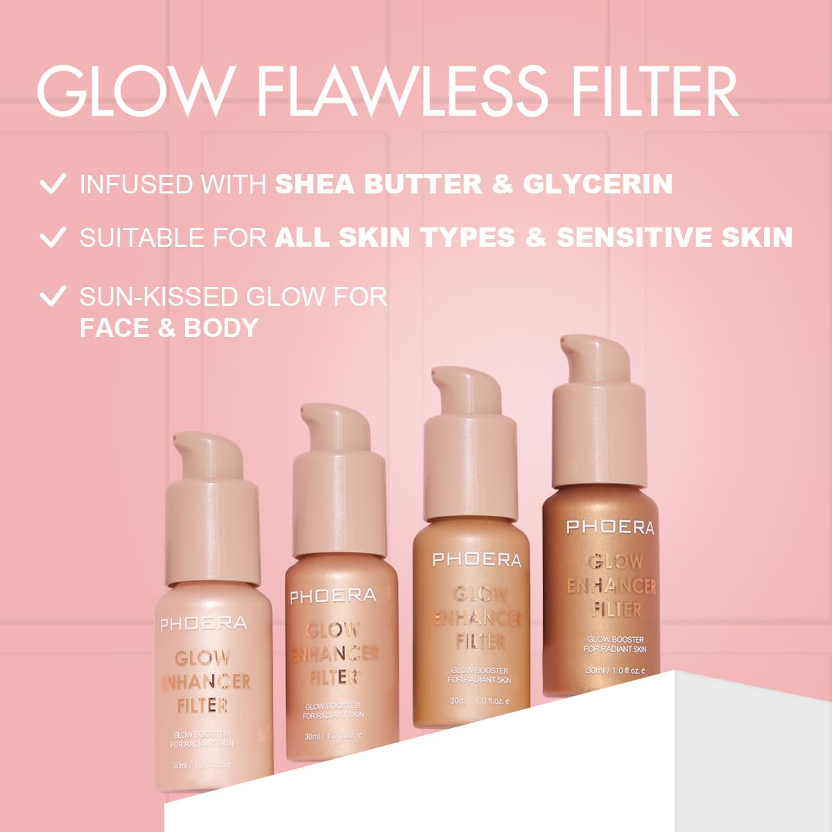 PHOERA Skin Glow Tint Foundation,Natural Radiant Flawless Filter Effect Silk Perfect Illuminating Foundation. (03 Medium) - Maple Wellness Supplements