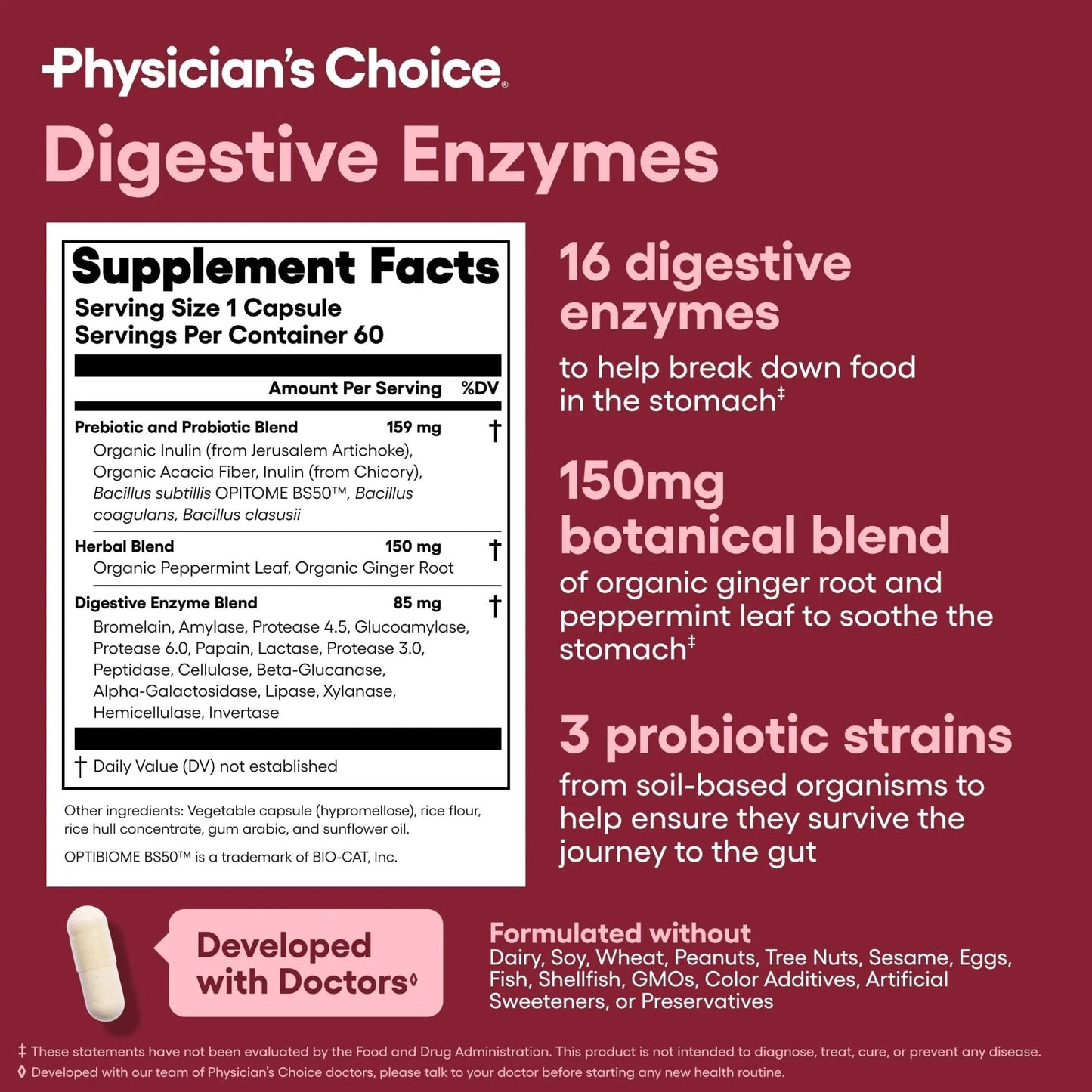 Physician's CHOICE Advanced Gut Health Bundle: 60 Billion Probiotics 30ct + Digestive Enzymes 60ct for Digestive, Gut, and Immune Health Supports Occasional Constipation, Diarrhea, Gas, and Bloating - Maple Wellness Supplements