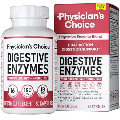 Physician's CHOICE Digestive Enzymes - Multi Enzymes, Organic Prebiotics & Probiotics - Maple Wellness Supplements