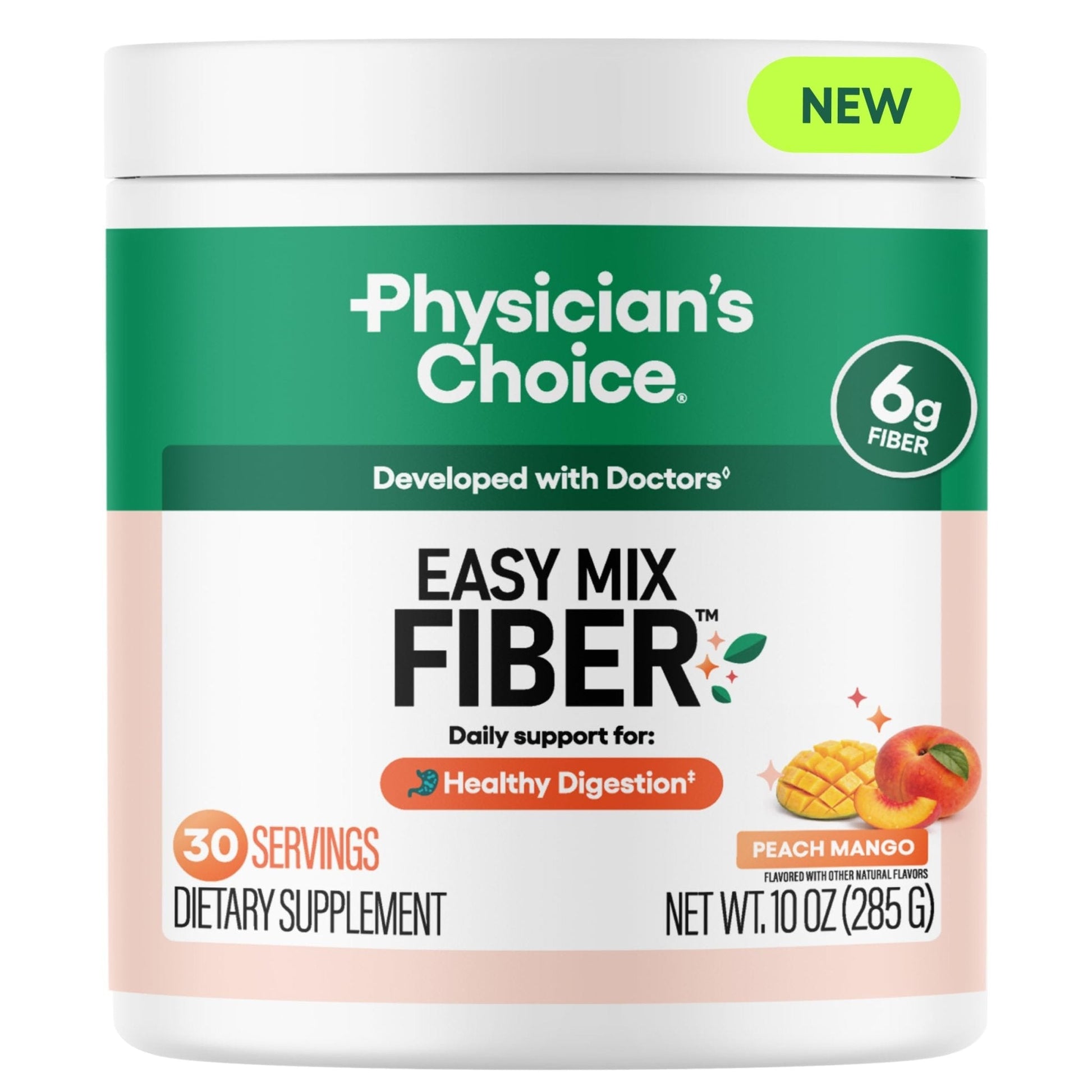 Physician's CHOICE Easy Mix Fiber for Digestive Health & Regularity - No Grit - Daily Prebiotic Soluble Fiber Powder Supplement - Maple Wellness Supplements