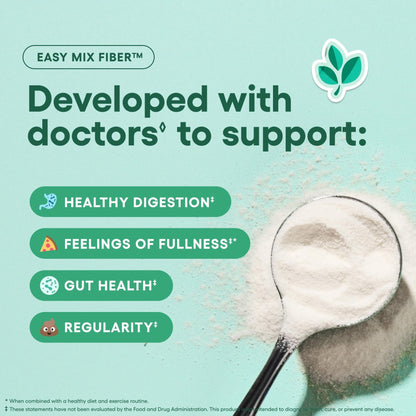 Physician's CHOICE Easy Mix Fiber for Digestive Health & Regularity - No Grit, Sugar Free, & Tasteless - Maple Wellness Supplements