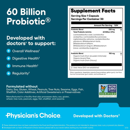 Physician's CHOICE Gut Guardian Bundle: Advanced Bloating & Digestion Support with 60 Billion Probiotic, Digestive Enzymes & Bloat + Gas Probiotic - Daily Gut Health Support for Women and Men - Maple Wellness Supplements