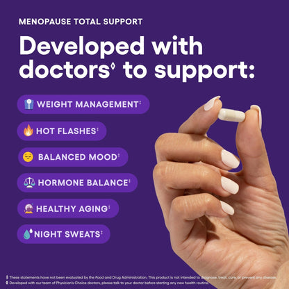 Physician's CHOICE Menopause Probiotic Supplement for Women - Supports Hormone Balance, Hot Flashes, Night Sweats, Weight Management, Bloating & Gut Health - with Black Cohosh, Resveratrol+ - 30ct - Maple Wellness Supplements