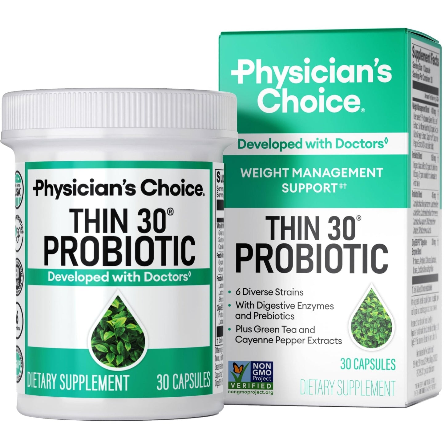 Physician's CHOICE Probiotics & Bloating - 6 Probiotic Strains - Prebiotics - Key ingredient Cayenne - Supports Gut Health - Maple Wellness Supplements