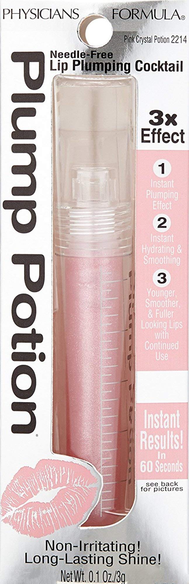 Physicians Formula Plump Potion™ Needle-Free Lip Plumping Cocktail Lip Gloss, Pink Crystal Potion, Hypoallergenic, Fragrance Free, Dermatologist Approved - Maple Wellness Supplements