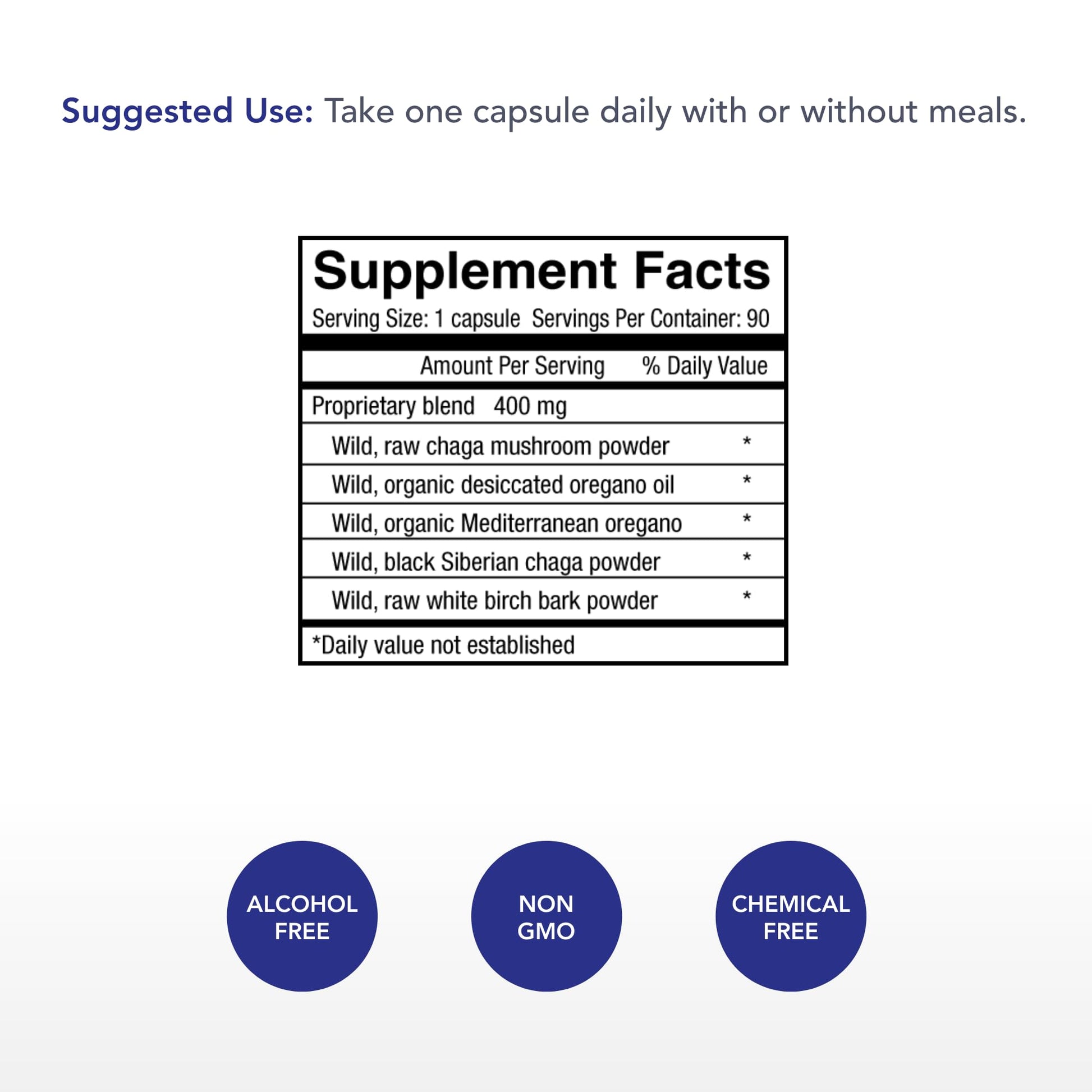 Physician's Strength ChagaStrength - 90 Capsules - Wild, Raw Chaga Complex - Immune & Physical Support - Non-GMO - 90 Servings - Maple Wellness Supplements