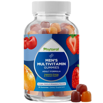 Phytoral Natural Multivitamin for Men Gummies with Zinc - Vitamin D C A & Biotin B6 B12 Full Health Supplement - Maple Wellness Supplements