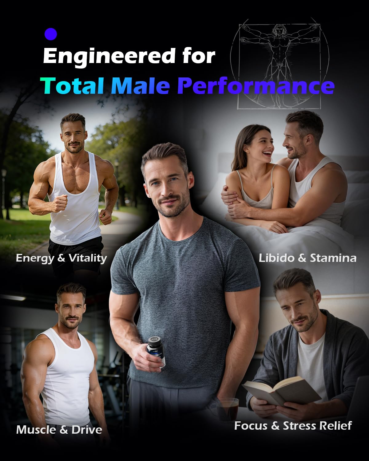 PickYouth Synergy-T Booster Supplement for Men, Total Male Performance, Liposomal Absorption System, 100% Transparency with Ashwagandha, DIM - Maple Wellness Supplements