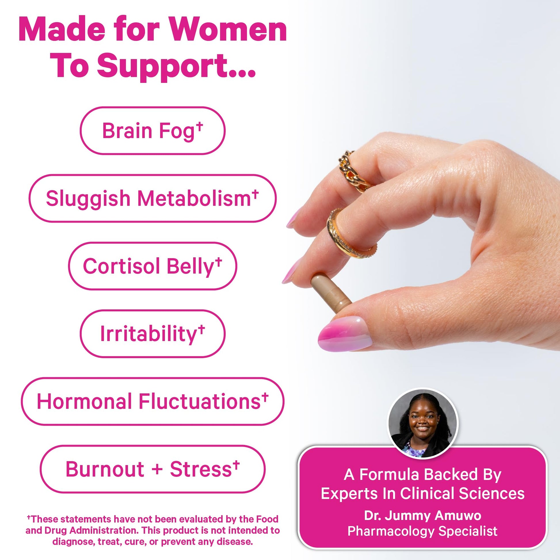 Pink Stork Cortisol Probiotic for Women – Mood and Adrenal Support Supplement – Ashwagandha, Lemon Balm, Chamomile, 25 Billion CFU – Gut Health, Energy, Focus – Lower Cortisol – 30 Capsules - Maple Wellness Supplements