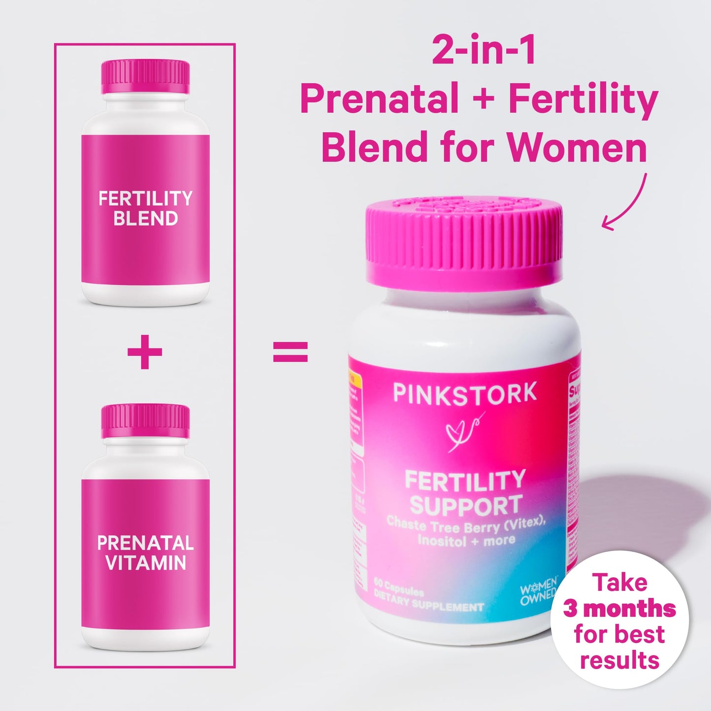 Pink Stork Fertility Bundle for Women – Conception Tea + Prenatal Vitamin Support with Inositol, Vitex, Folate & Ashwagandha – Supports Hormone Balance, Cycle Health & Preconception Wellness - Maple Wellness Supplements