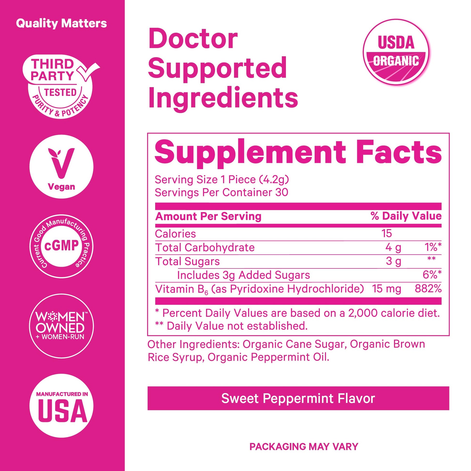 Pink Stork Mood and Stomach Relief Bundle - Magnesium Glycinate and Organic Peppermint Sweets for Morning Sickness and Motion Sickness, Mood Support - Maple Wellness Supplements