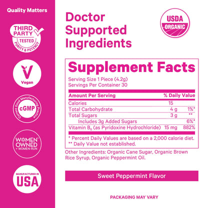 Pink Stork Mood and Stomach Relief Bundle - Magnesium Glycinate and Organic Peppermint Sweets for Morning Sickness and Motion Sickness, Mood Support - Maple Wellness Supplements