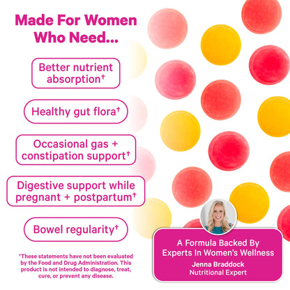 Pink Stork Prenatal Fiber Gummies for Women - 3g Prebiotic Inulin from Chicory Root - Natural Pregnancy & Postpartum Stool Softeners - Maple Wellness Supplements