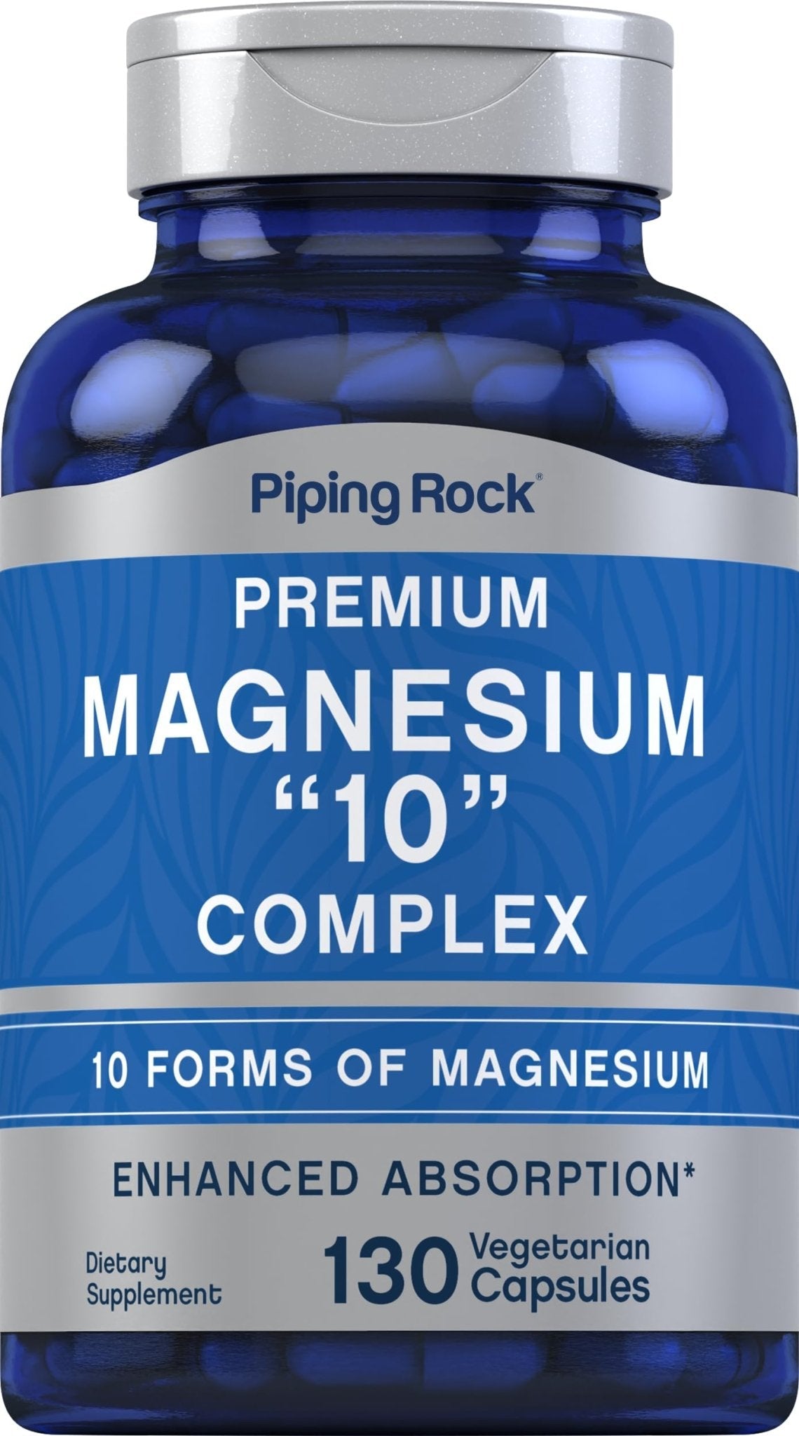 Piping Rock Magnesium 10 in One Complex | 130 Capsules | Supplement for Men and Women | Vegetarian, Non-GMO, Gluten Free - Maple Wellness Supplements